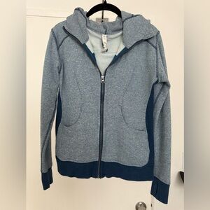 Lululemon Scuba Hoodie Full Zip Heathered Green Blue Size 4